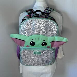 Star Wars Grogu Baby Yoda Backpack Sequined Kids School Book Bag
